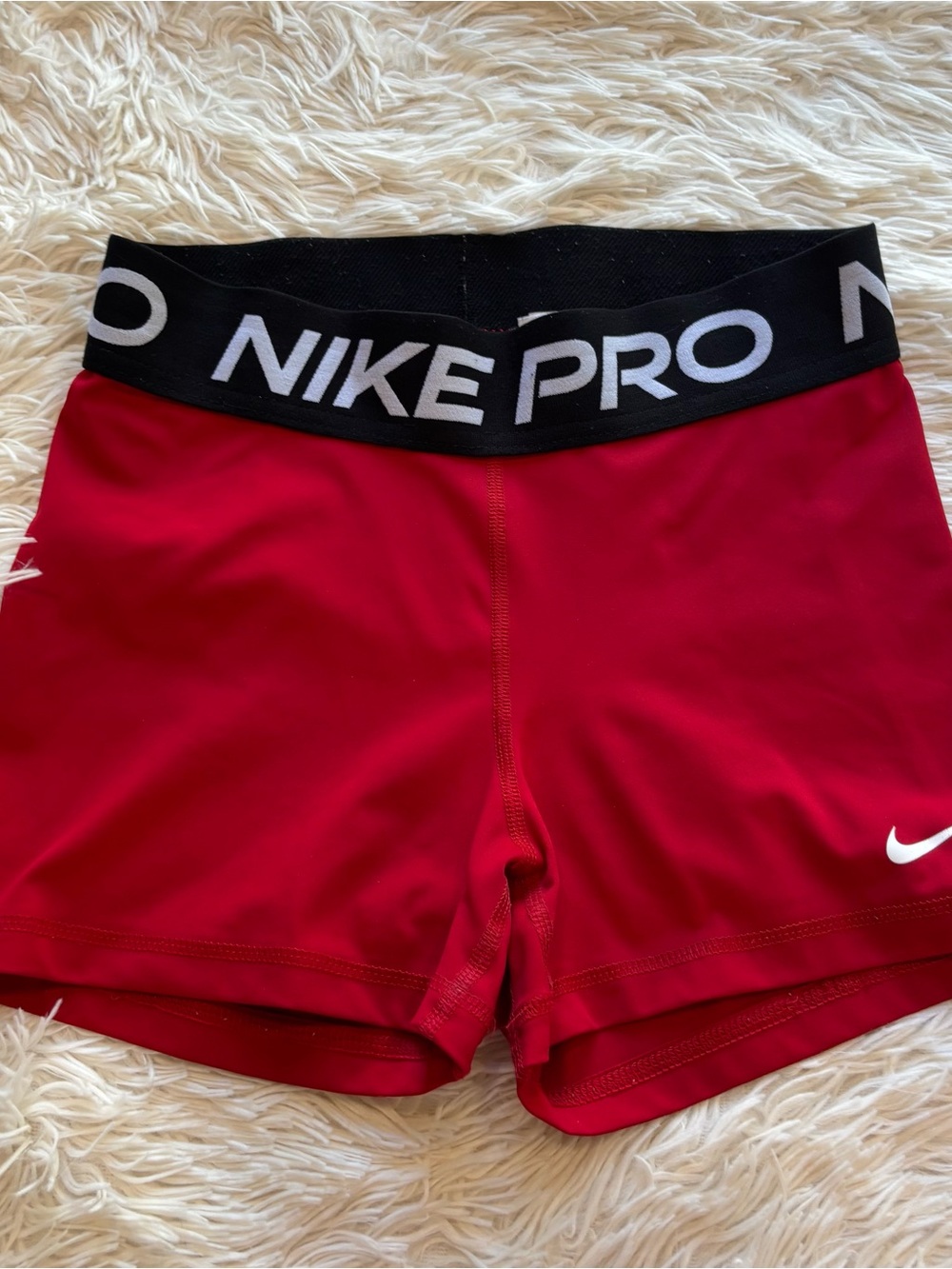Nike Red Dri-FIT Performance Shorts with Black Waistband